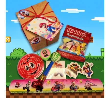 Party Bag in a Box (SUPER MARIO) | Pre-filled Kids Birthday Favours | Ready Made Party Bags