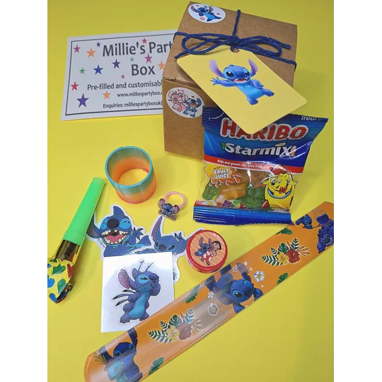 Party Bag in a Box (STITCH) | Pre-filled Kids Birthday Favours | Ready Made Party Bags