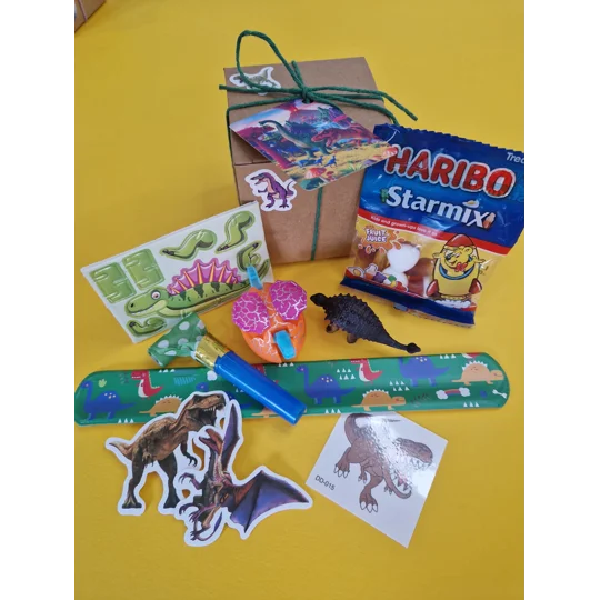 Party Bag in a Box (DINOSAUR) | Pre-filled Kids Birthday Favours | Ready Made Party Bags