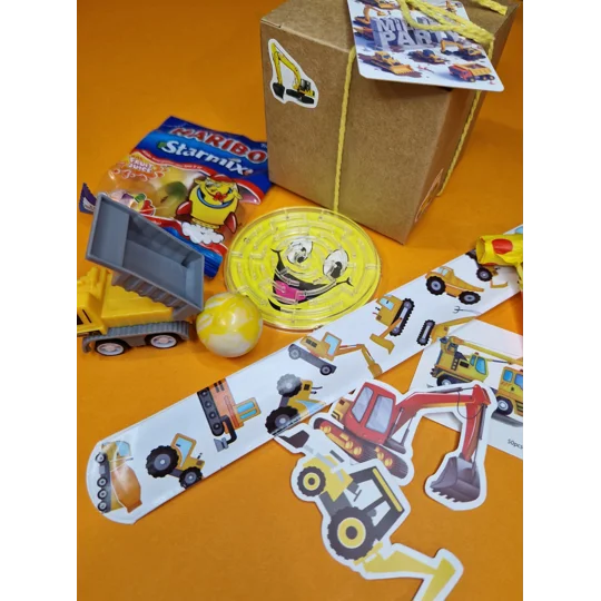 Party Bag in a Box (CONSTRUCTION) | Pre-filled Kids Birthday Favours | Ready Made Party Bags