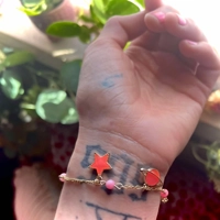 Celestial Harmony Figaro Bracelet – 14K Gold Filled with Persian Chalcedony & Cosmic Charms