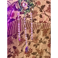 Woodland Moon Amethyst Suncatcher - Whimsical Crystal Forest Cottagecore Decor