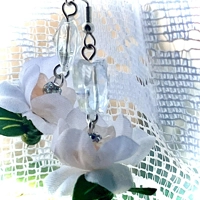 Butterfly and Flower Dangle Earrings - Whimsy Fairy Flower Cottagecore Jewelry
