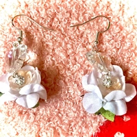 Butterfly and Flower Dangle Earrings - Whimsy Fairy Flower Cottagecore Jewelry