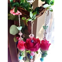 Fairycore Crystal Window Hanging- Whimmsical Crystal Decor with Flowers and Mushroom- Fantasy Garden