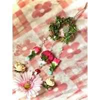 Fairycore Crystal Window Hanging- Whimmsical Crystal Decor with Flowers and Mushroom- Fantasy Garden