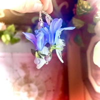 Whimsical Fairycore Amethyst Earrings - Purple Flower & Feather Garden Fairy Fantasy