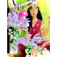 Fairycore Daisy & Mushroom Keychain with Butterfly Crystals