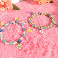 Crystal Bracelet Set with Natural Blue Aventurine Stones