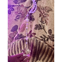 Rose Quartz & Selenite Moon Catcher - Angel & Star Crystal Whimsical Hanging Decor