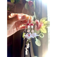 Mushroom and Flower Fairycore Earrings, Whimsy Floral Fairy Garden