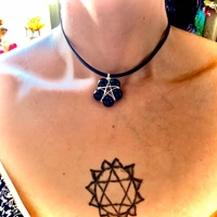 Mystic Obsidian Pentagram Choker – Black Leather & Silver-Plated Copper Wire ✨