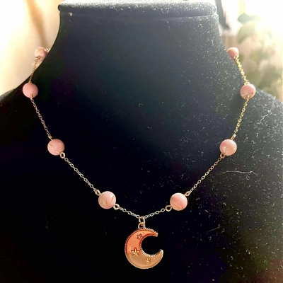 Moonlit Rose Howlite Necklace Moonlit Rose Howlite Necklace