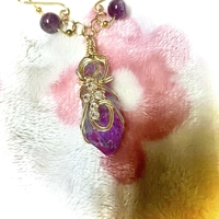 Whimsical Wire Wrapped Quartz Point Necklace - Blue & Pink Crystal Pendant, Amethyst Selenite Celest