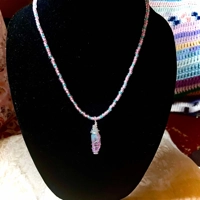Cotton Candy Aura – Dyed Quartz & Rainbow Bead Necklace