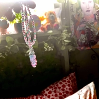 Cotton Candy Aura – Dyed Quartz & Rainbow Bead Necklace