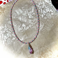 Cotton Candy Aura – Dyed Quartz & Rainbow Bead Necklace