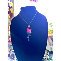 Whimsy Fairycore Necklace & Dangle Rose Earrings Set, Crystal Butterflies, Whimsical Floral Jewelry,