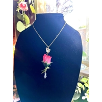 Whimsy Fairycore Necklace & Dangle Rose Earrings Set, Crystal Butterflies, Whimsical Floral Jewelry,