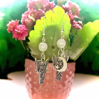 Divine Radiance Selenite Earrings  (with Sterling Silver)