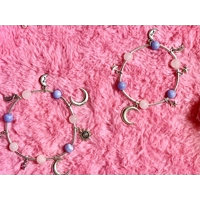 Celestial Silver Tube Bracelet Set - 925 Sterling Moon & Star Stretchy Bracelets