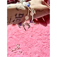 Celestial Silver Tube Bracelet Set - 925 Sterling Moon & Star Stretchy Bracelets