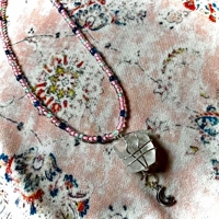 Lunar Prism – Square Quartz & Moon Charm Necklace