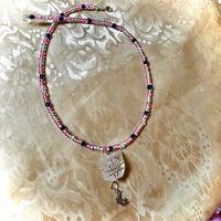 Lunar Prism – Square Quartz & Moon Charm Necklace