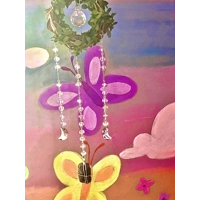 Woodland Moon Amethyst Suncatcher - Whimsical Crystal Forest Cottagecore Decor