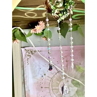 Woodland Moon Amethyst Suncatcher - Whimsical Crystal Forest Cottagecore Decor