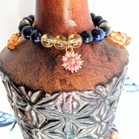 Lapis Lazuli Teddy Bear Charm Bracelet