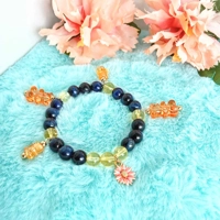 Lapis Lazuli Teddy Bear Charm Bracelet