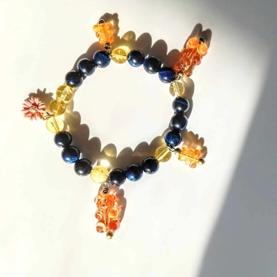 Lapis Lazuli Teddy Bear Charm Bracelet Lapis Lazuli Teddy Bear Charm Bracelet