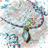 Prism Dreams – Quartz & Glass Bead Amulet Necklace