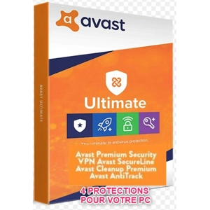 LICENCE AVAST ULTIMATE 4 PROTECTIONS POUR PC.  RENOUVELLEMENT ANNÉE 2025