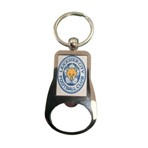 Metal Chrome Bottle Opener Keyring Leicester