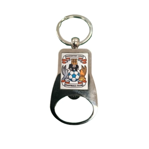 Chrome Metal Bottle Opener Keyring Coventry