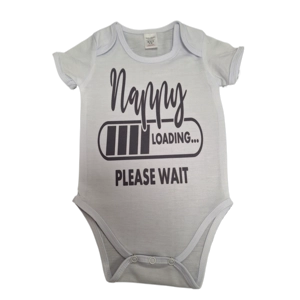 White Babygro Nappy Loading available in 4 sizes