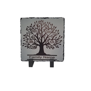 Personalised Family Tree Photo Rock Slate, add up to 10 Names