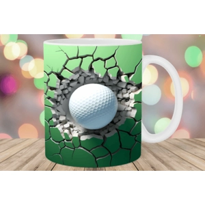 Custom Printed 3D Golf  11oz Ceramic Coffee Mug/Tea Cup
