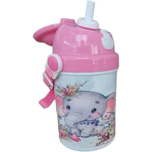 Custom Printed Personalised Kids Pink Cap 400ml Water Bottle