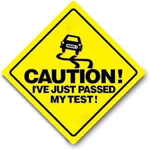 Metal Suction Car Sign - Caution