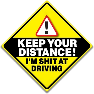 Metal Suction Car Sign - Keep Your Distance