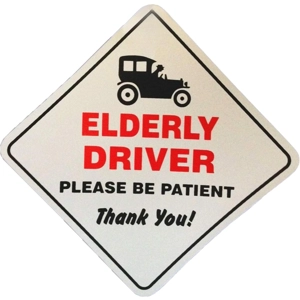 Metal Suction Car Sign - Elderly Driver