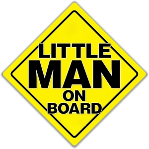 Metal Suction Car Sign - Little Man