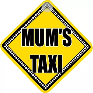 Metal Suction Car Sign - Mum's Taxi