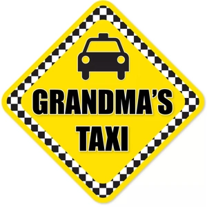 Metal Suction Car Sign - Grandma's Taxi