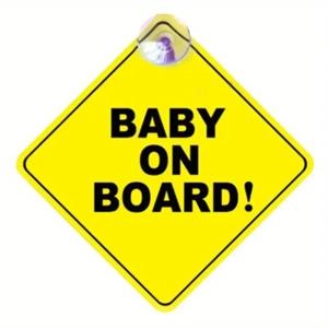 Metal Suction Car Sign - Baby on Board