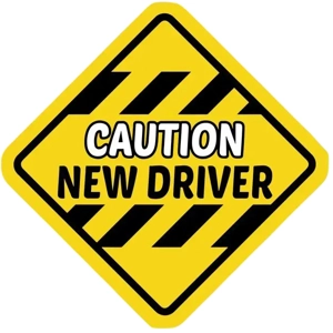 Metal Suction Car Sign - New Driver
