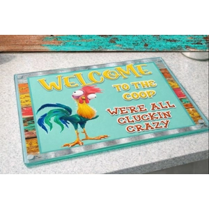 Textured Toughened Glass A4 Chopping Board